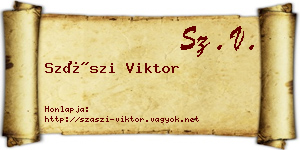 Szászi Viktor névjegykártya